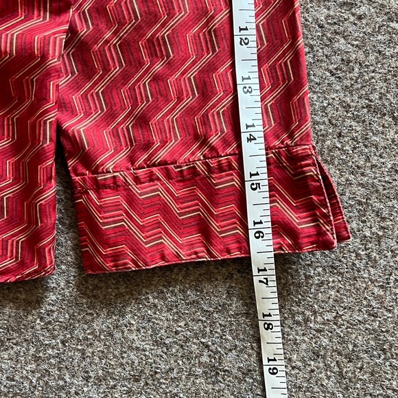 Vintage Thomas Pink Retro Geometric Zig Zag Button Up Shirt 3/4 Sleeves Womens 6 - Picture 7 of 12
